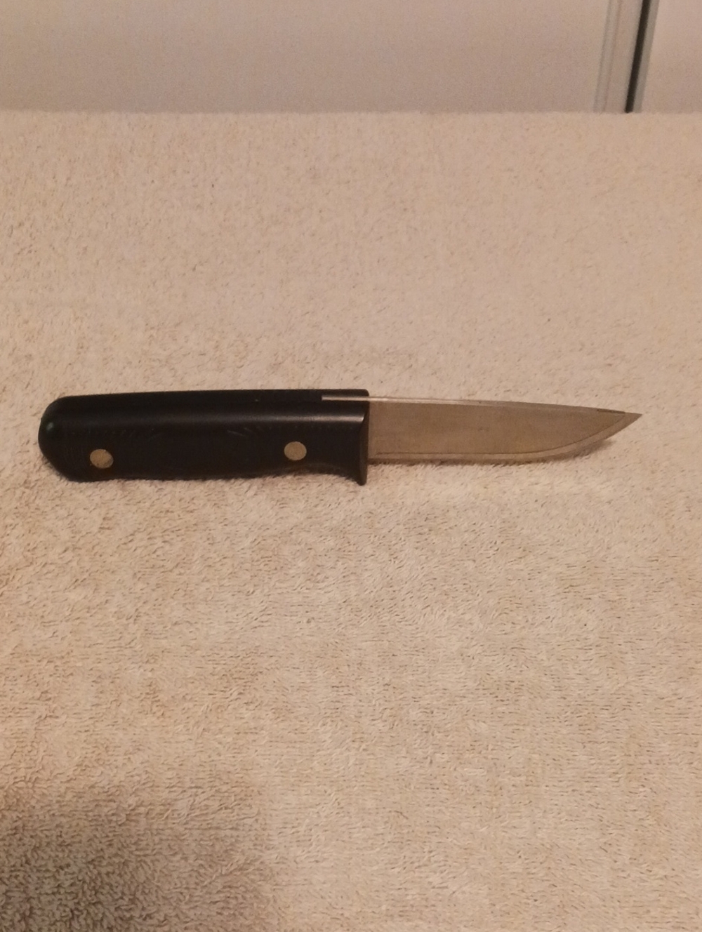 Black Fixed Blade Utility Knife with Secure Handle